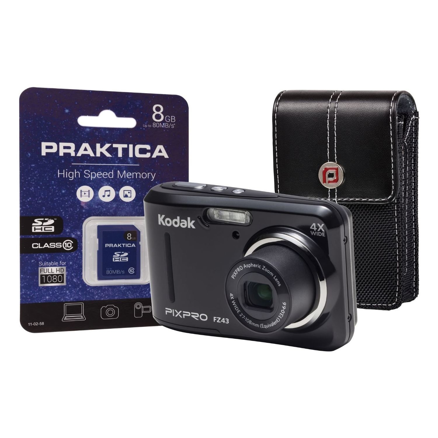 Kodak PIXPRO FZ43 Black Camera Kit inc 8GB SDHC Card and